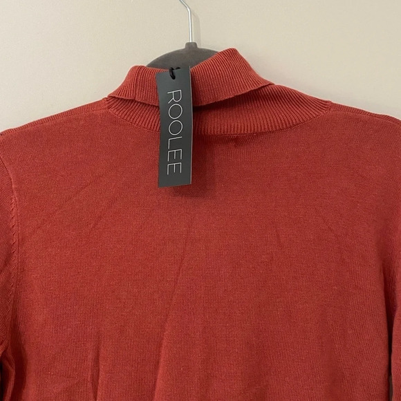 ROOLE BRICK COLOR TURTLE NECK LONG SLEEVE COTTON VISCOSE SIZE M - Picture 5 of 9